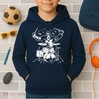 King Kong Playing Drums Kids Hoodie thumb 2