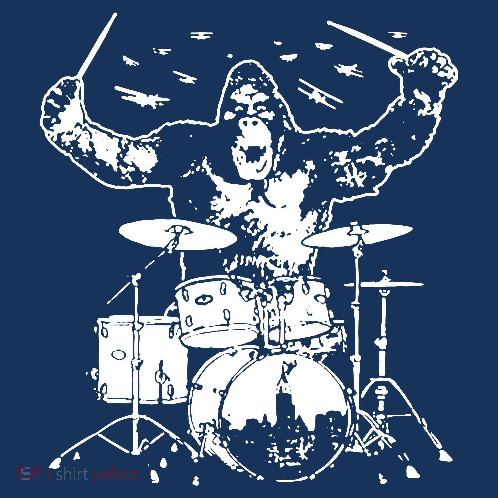 King Kong Playing Drums Kids Long Sleeve Shirt