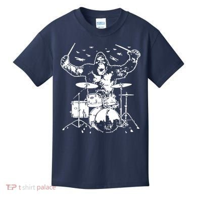 King Kong Playing Drums Kids T-Shirt
