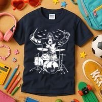 King Kong Playing Drums Kids T-Shirt thumb 3