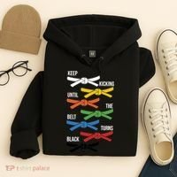 Keep Kicking Until The Beld Turns Black Taekwondo Hoodie thumb 4