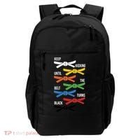 Keep Kicking Until The Beld Turns Black Taekwondo Backpack thumb 0