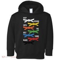 Keep Kicking Until The Beld Turns Black Taekwondo Toddler Hoodie thumb 0