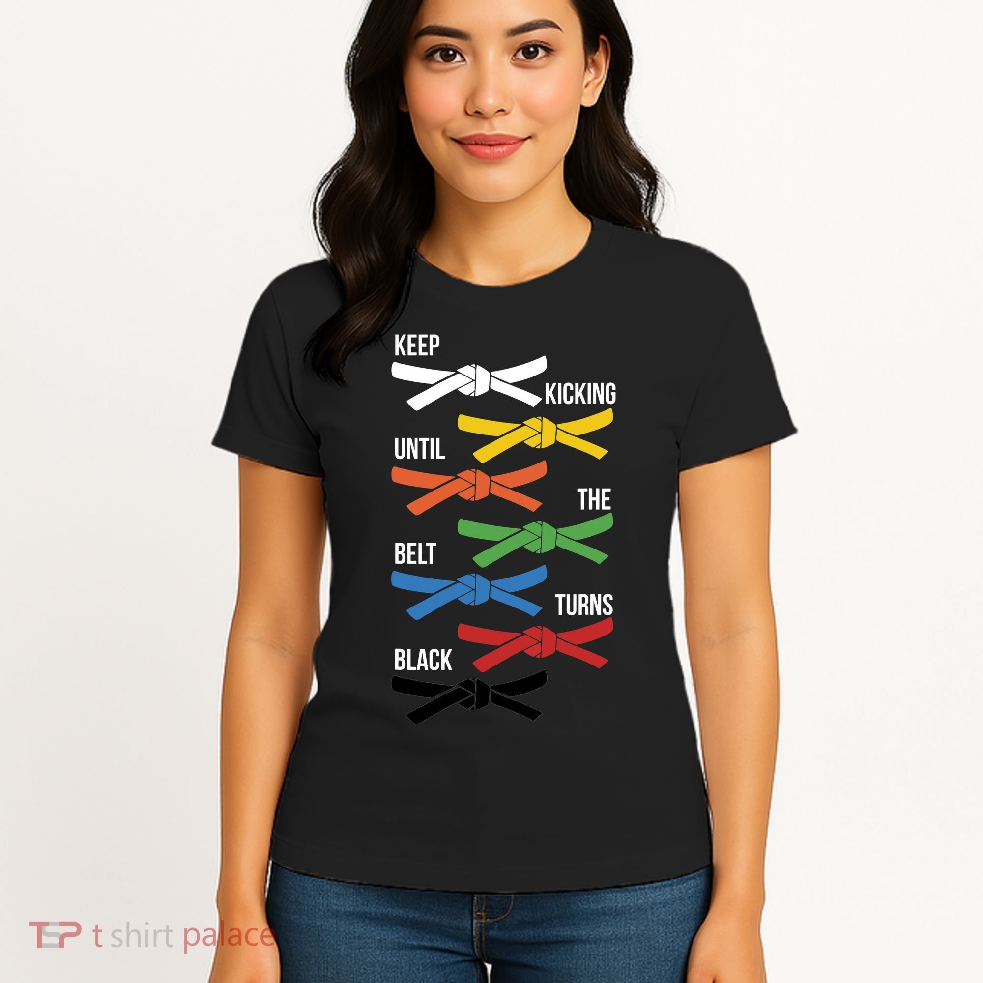 Keep Kicking Until The Beld Turns Black Taekwondo Women's T-Shirt