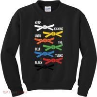 Keep Kicking Until The Beld Turns Black Taekwondo Kids Sweatshirt thumb 0