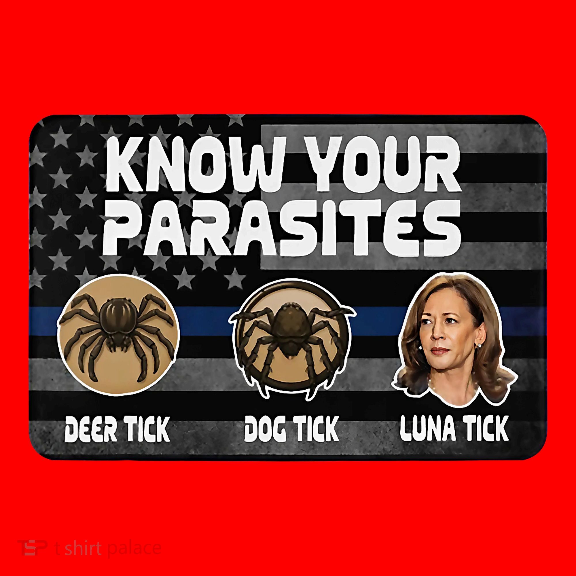 Kamala Know Your Parasites Deer Tick Dog Tick Luna Tick Santa Hat
