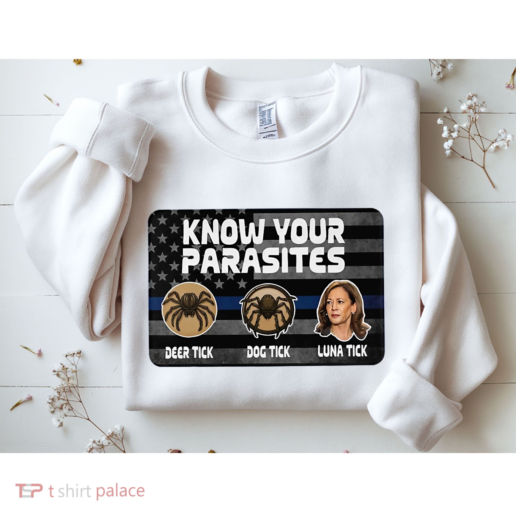 Kamala Know Your Parasites Deer Tick Dog Tick Luna Tick Sweatshirt