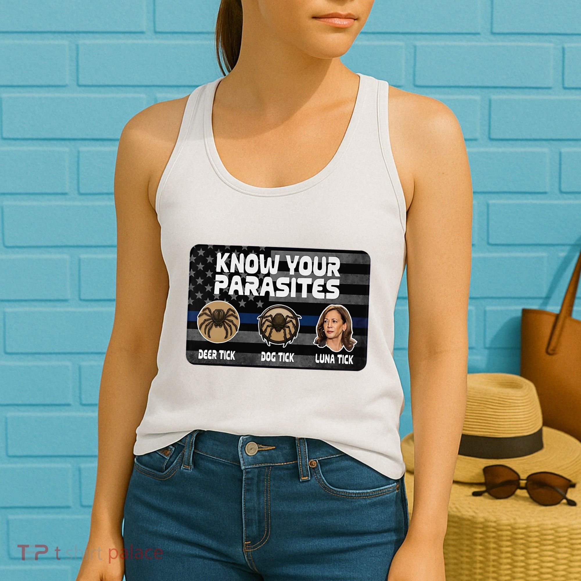 Kamala Know Your Parasites Deer Tick Dog Tick Luna Tick Women's Tank Top