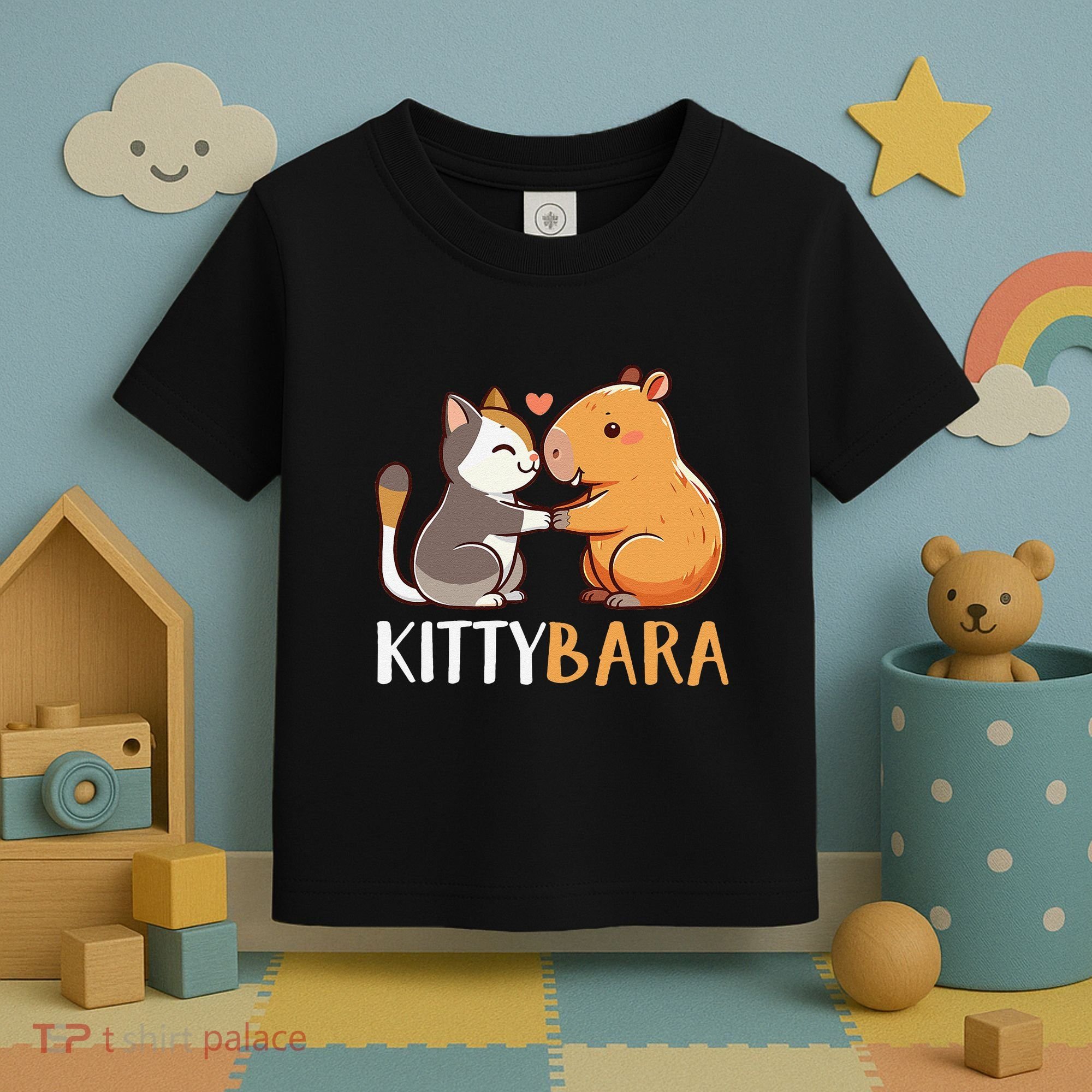 Kittybara Love Capybara Cat Toddler T-Shirt