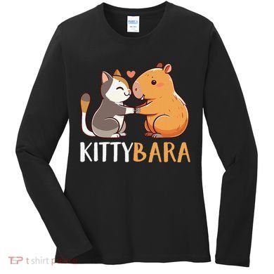 Kittybara Love Capybara Cat Women's Long Sleeve Shirt