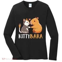 Kittybara Love Capybara Cat Women's Long Sleeve Shirt thumb 0