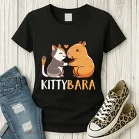 Kittybara Love Capybara Cat Women's T-Shirt thumb 3