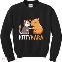 Kittybara Love Capybara Cat Kids Sweatshirt thumb 0