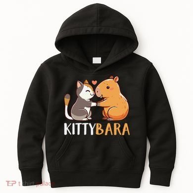 Kittybara Love Capybara Cat Kids Hoodie