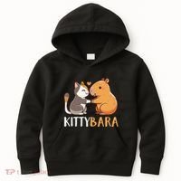 Kittybara Love Capybara Cat Kids Hoodie thumb 0