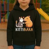 Kittybara Love Capybara Cat Kids Hoodie thumb 3
