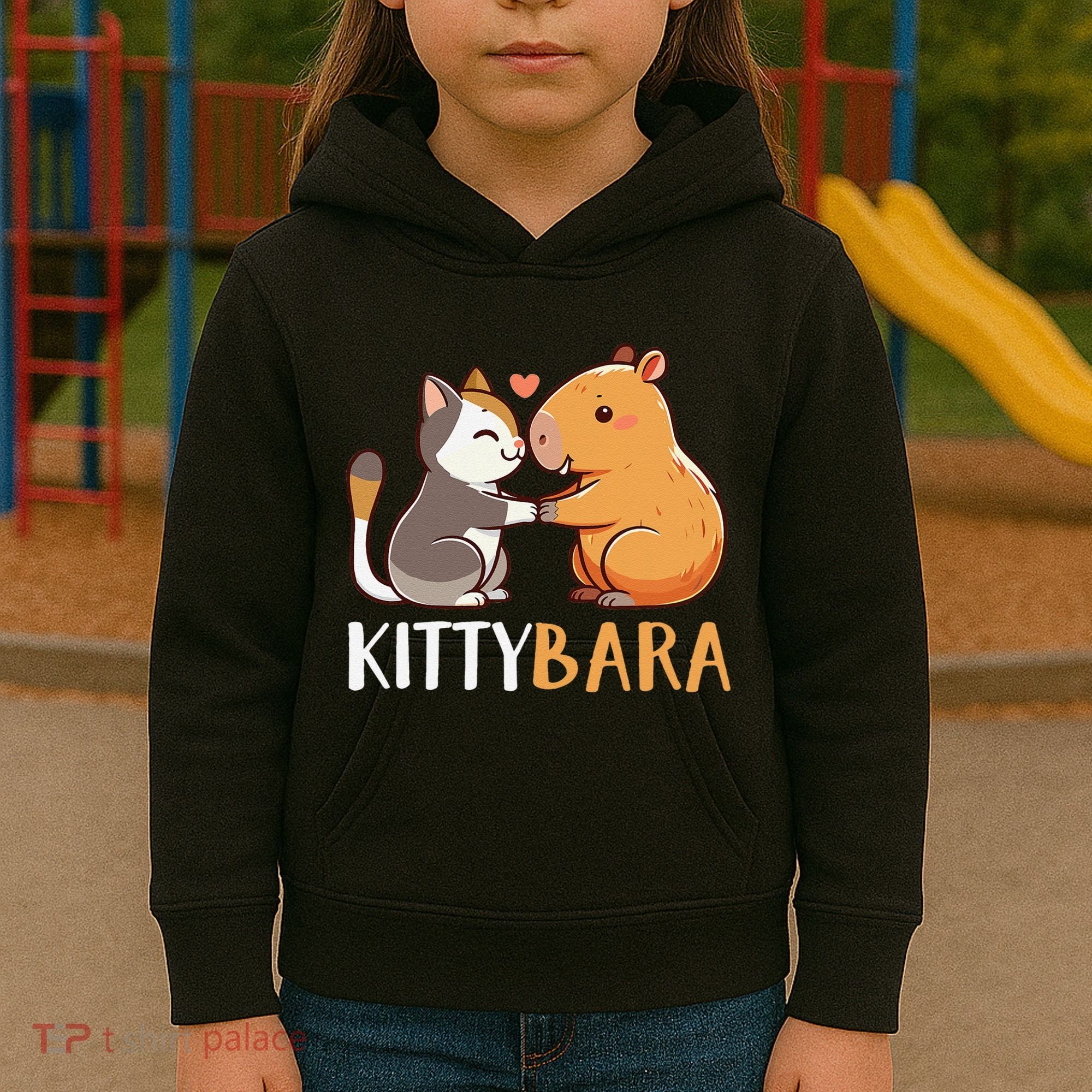 Kittybara Love Capybara Cat Kids Hoodie