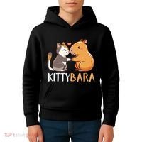Kittybara Love Capybara Cat Kids Hoodie thumb 4
