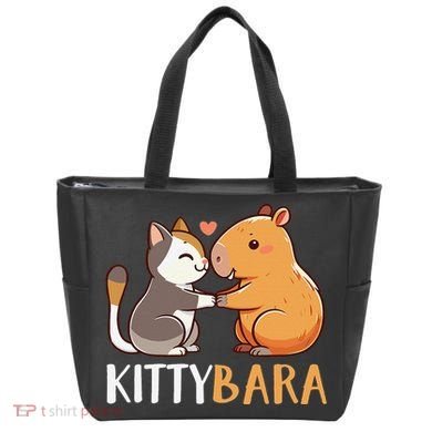 Kittybara Love Capybara Cat Tote Bag