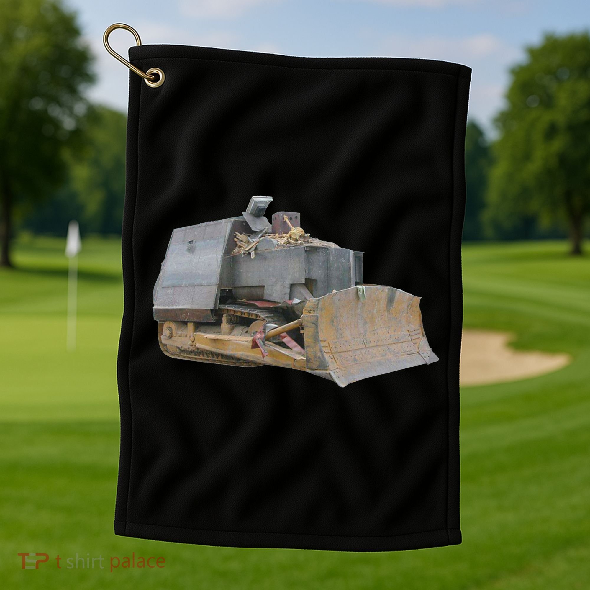 Killdozer Libertarian Dtom Tread Bulldozer Tractor Excavator Golf Towel