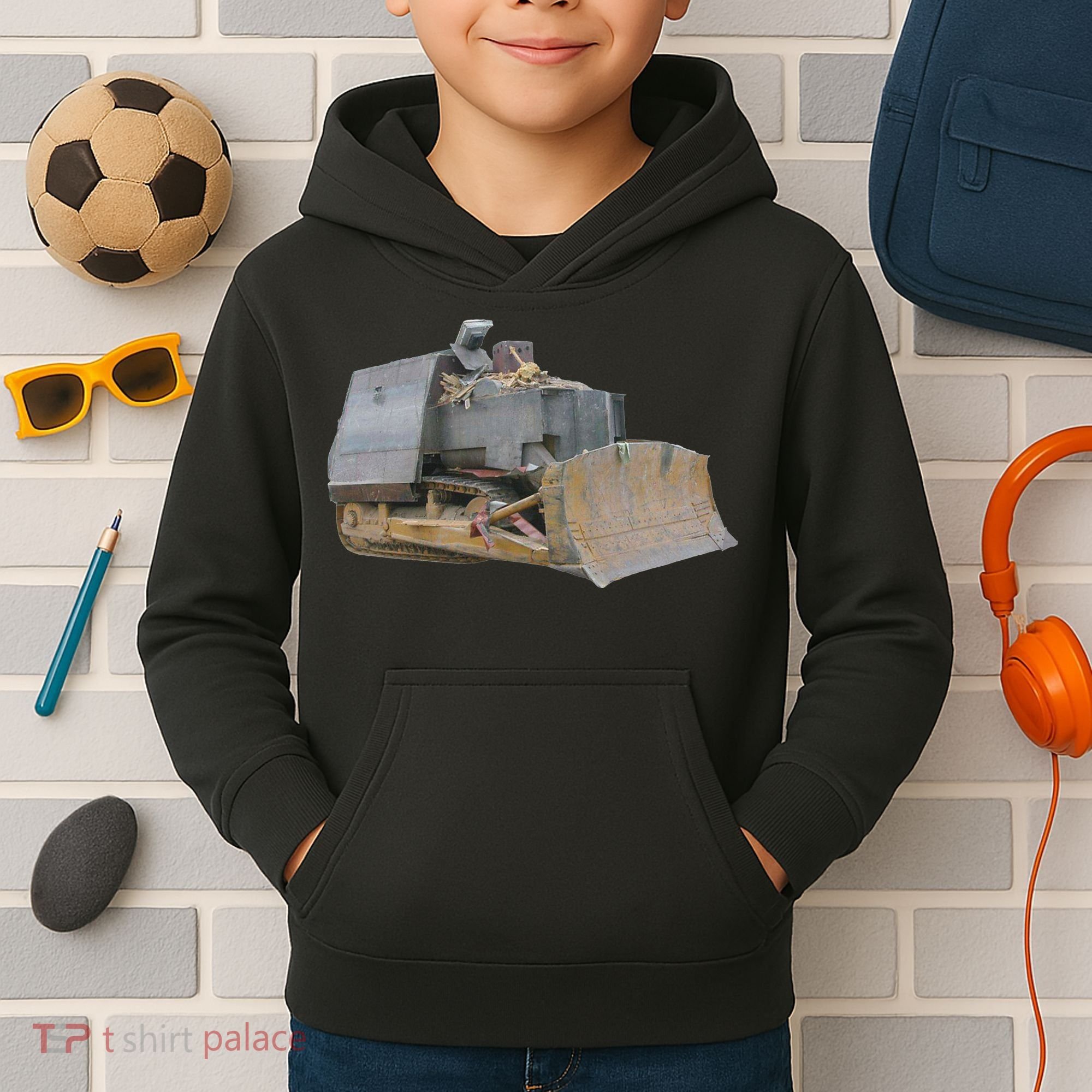 Killdozer Libertarian Dtom Tread Bulldozer Tractor Excavator Kids Hoodie