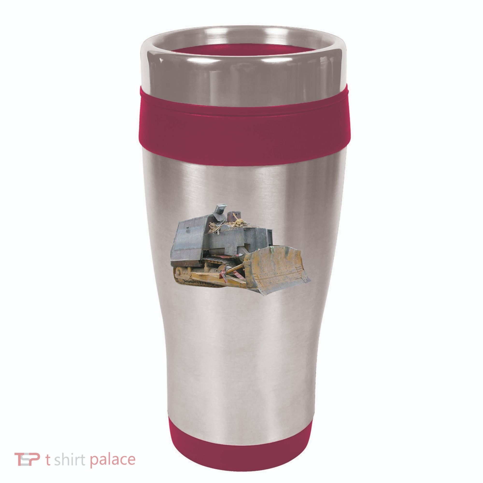 Killdozer Libertarian Dtom Tread Bulldozer Tractor Excavator 16oz Travel Tumbler
