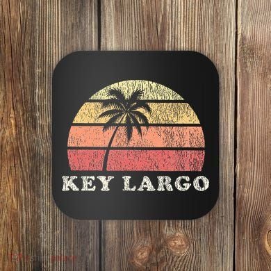 Key Largo Fl Vintage 70s Retro Throwback Design Coaster