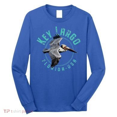 Key Largo Florida Pelican Design Long Sleeve Shirt