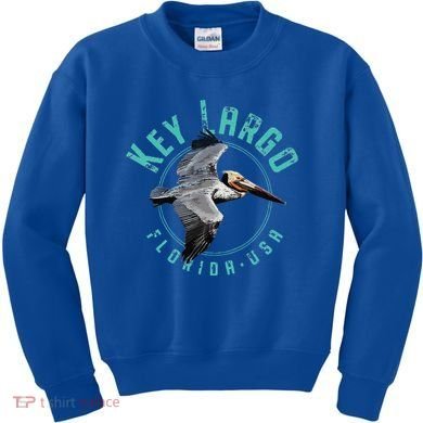 Key Largo Florida Pelican Design Kids Sweatshirt