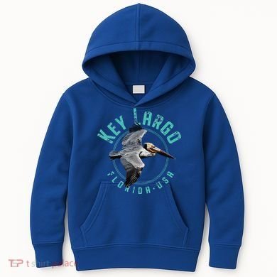 Key Largo Florida Pelican Design Kids Hoodie