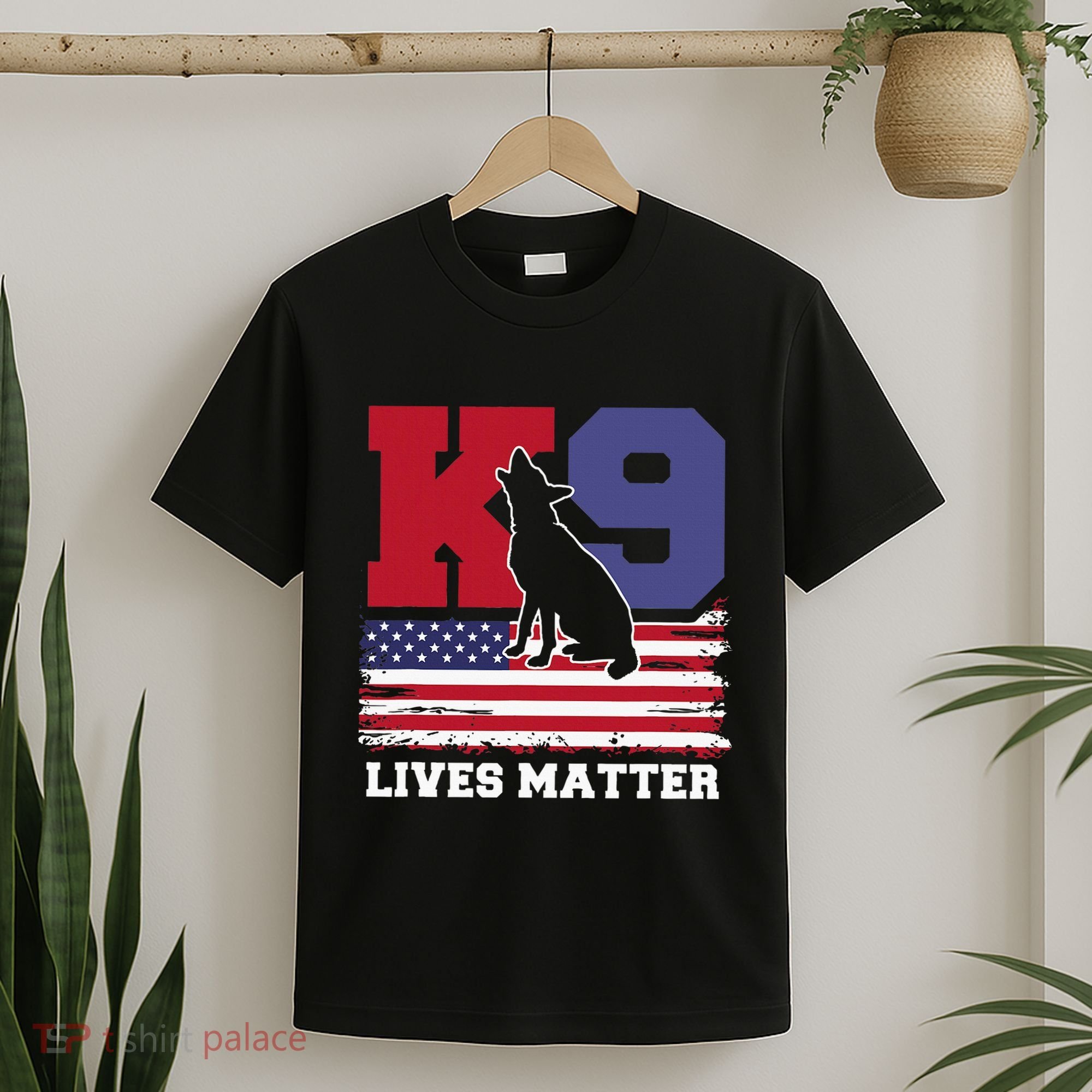 K9 Lives Matter K9 Police Dog Usa American Flag T-Shirt