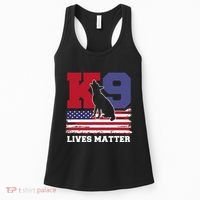 K9 Lives Matter K9 Police Dog Usa American Flag Women's Tank Top thumb 0