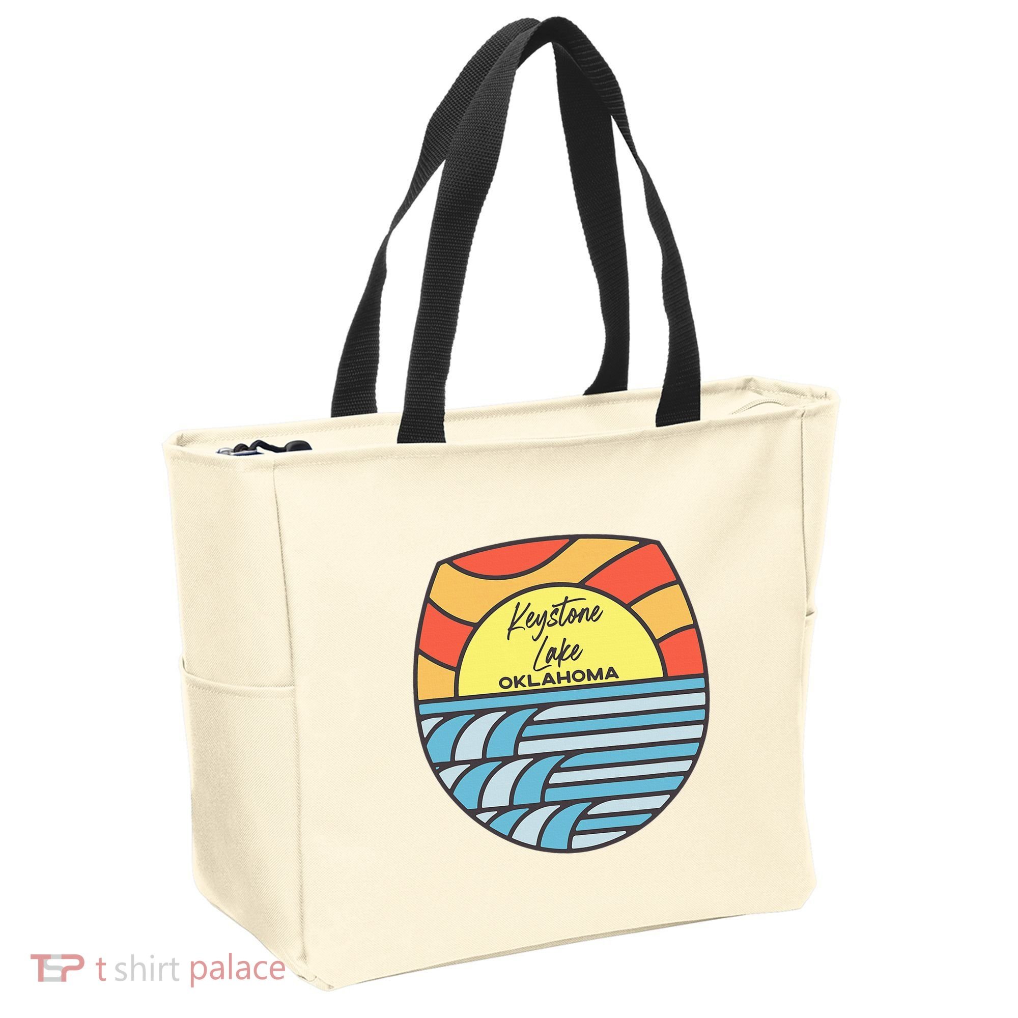 Keystone Lake Oklahoma Ok Sunset Vacation Souvenir Tote Bag