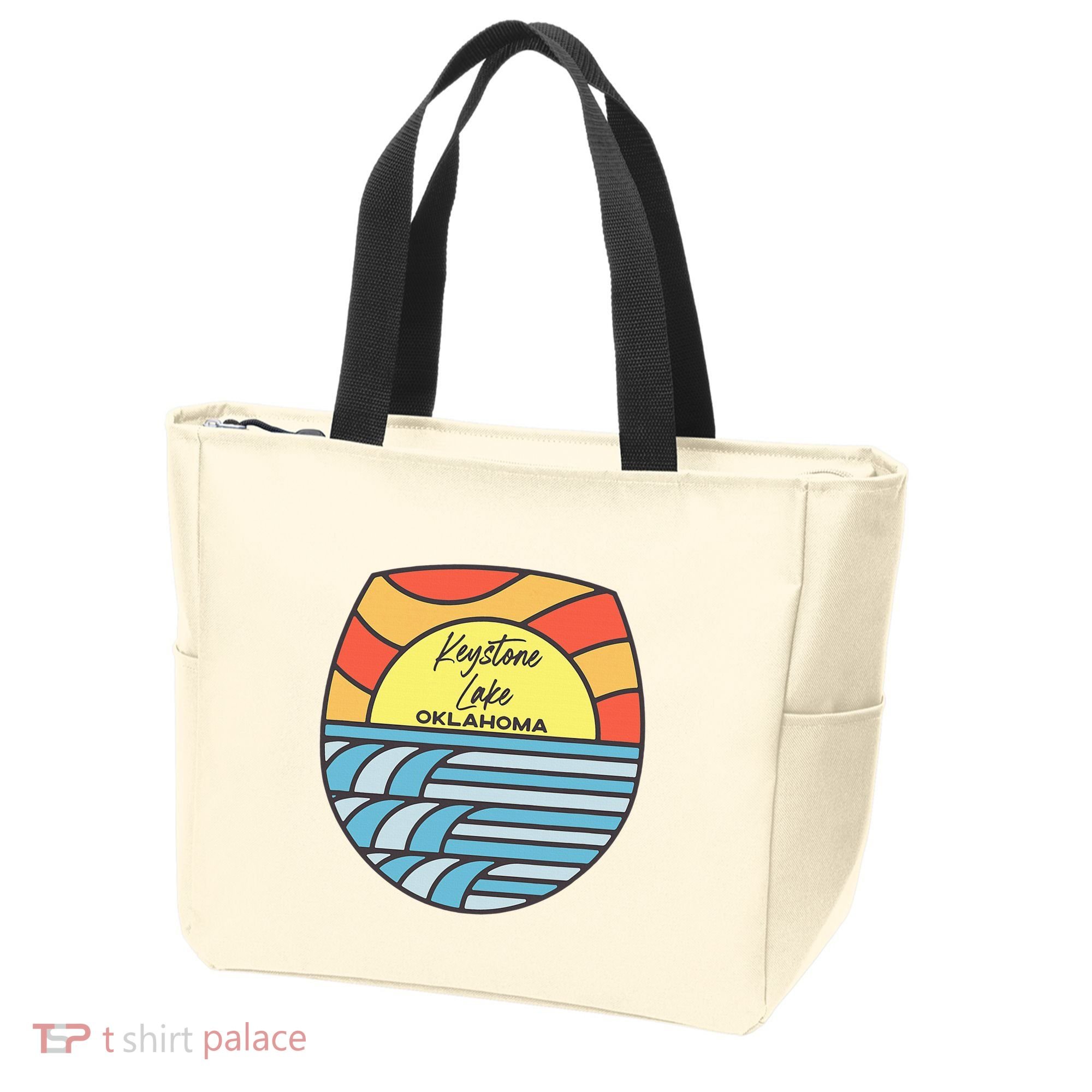 Keystone Lake Oklahoma Ok Sunset Vacation Souvenir Tote Bag