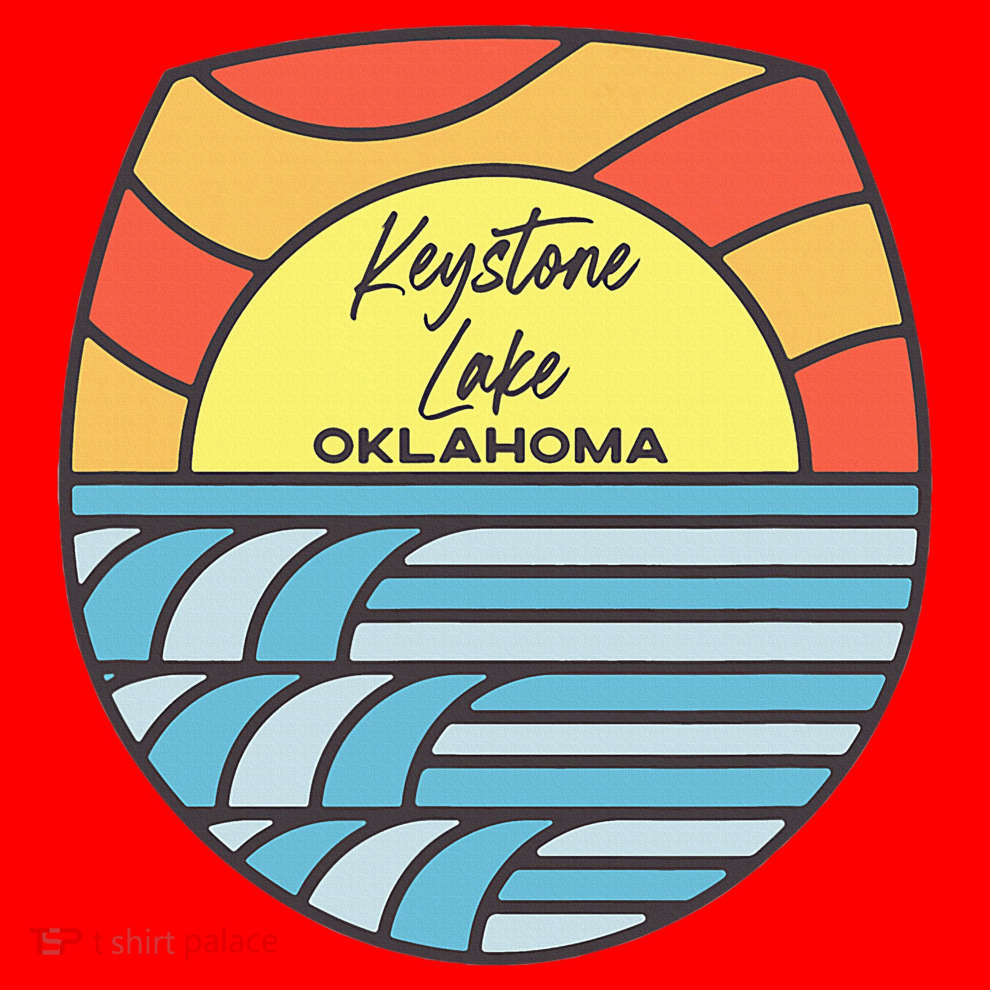 Keystone Lake Oklahoma Ok Sunset Vacation Souvenir Santa Hat