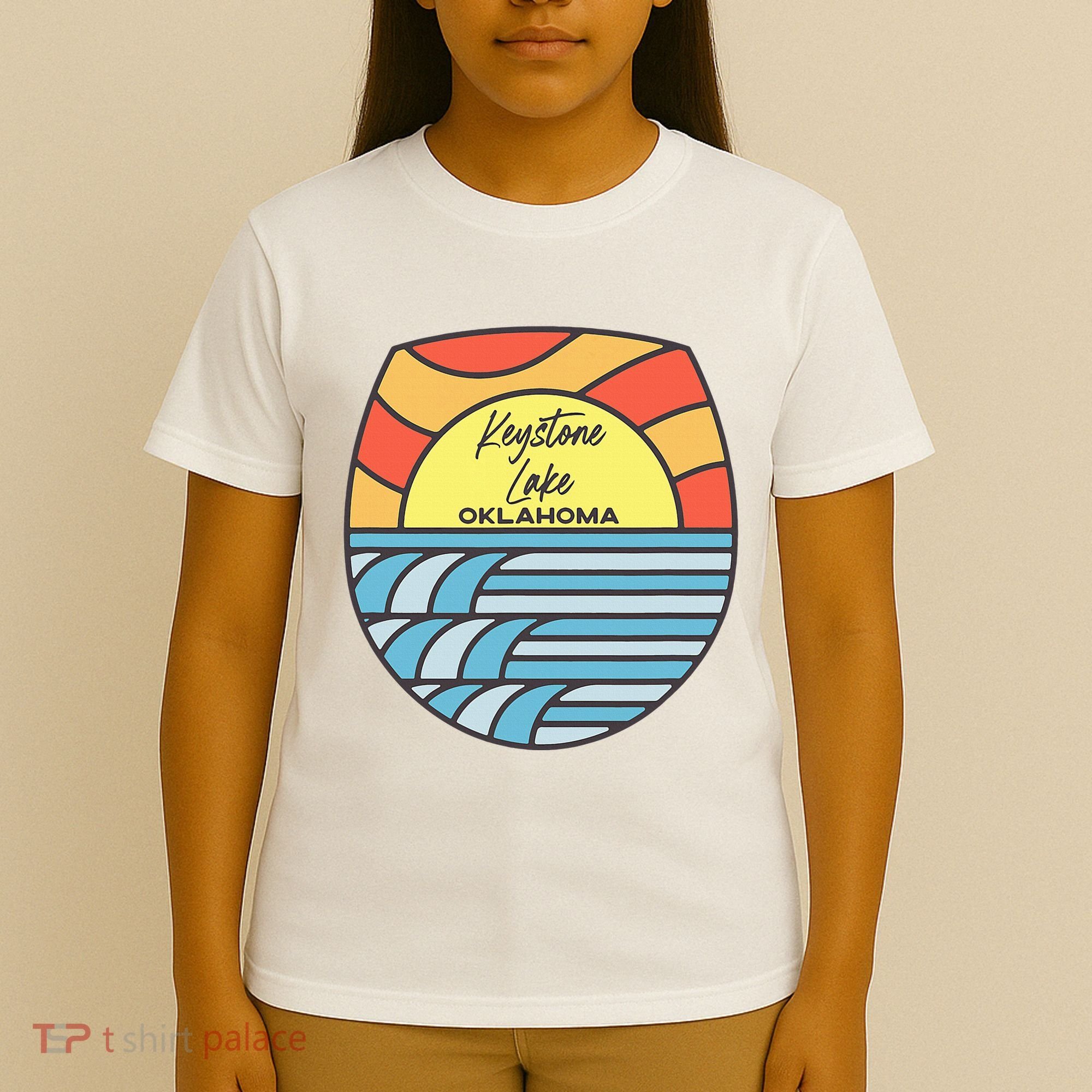 Keystone Lake Oklahoma Ok Sunset Vacation Souvenir T-Shirt
