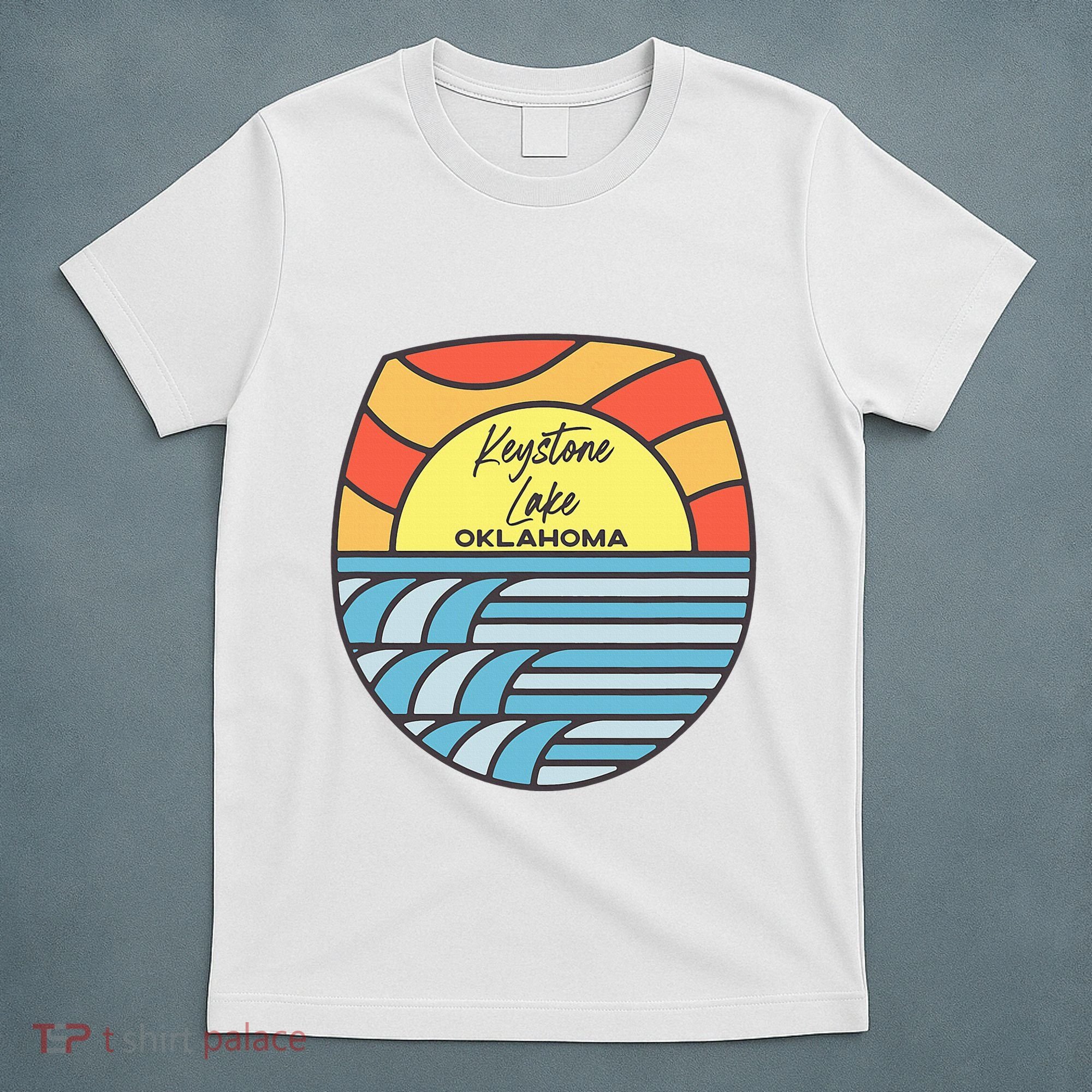Keystone Lake Oklahoma Ok Sunset Vacation Souvenir T-Shirt
