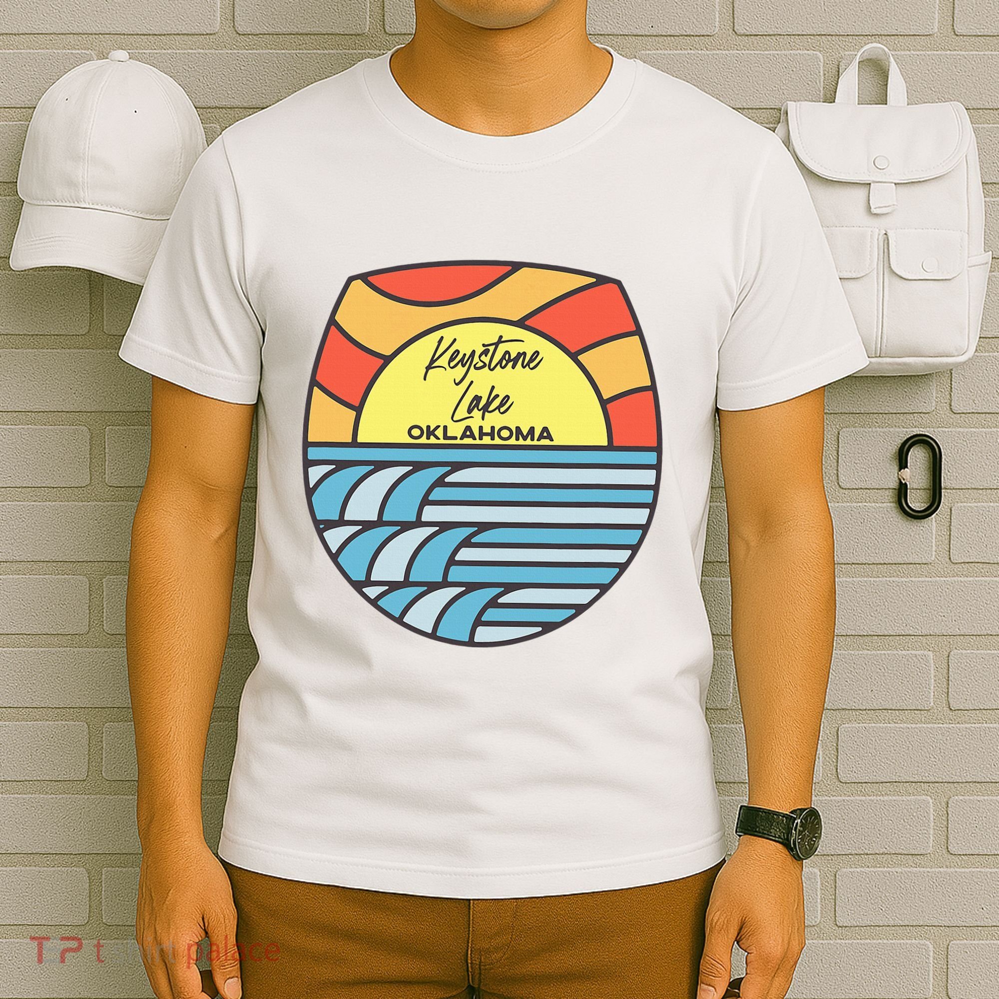 Keystone Lake Oklahoma Ok Sunset Vacation Souvenir T-Shirt