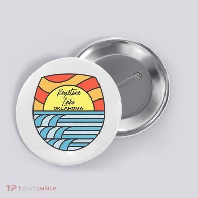 Keystone Lake Oklahoma Ok Sunset Vacation Souvenir Button