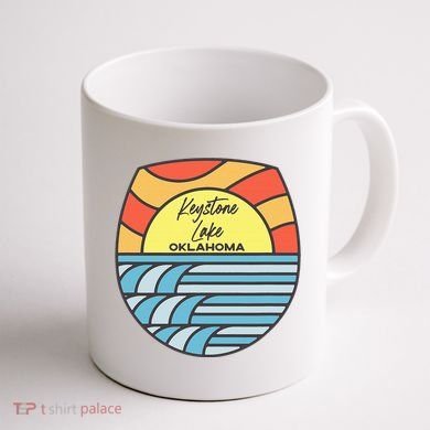Keystone Lake Oklahoma Ok Sunset Vacation Souvenir Coffee Mug back