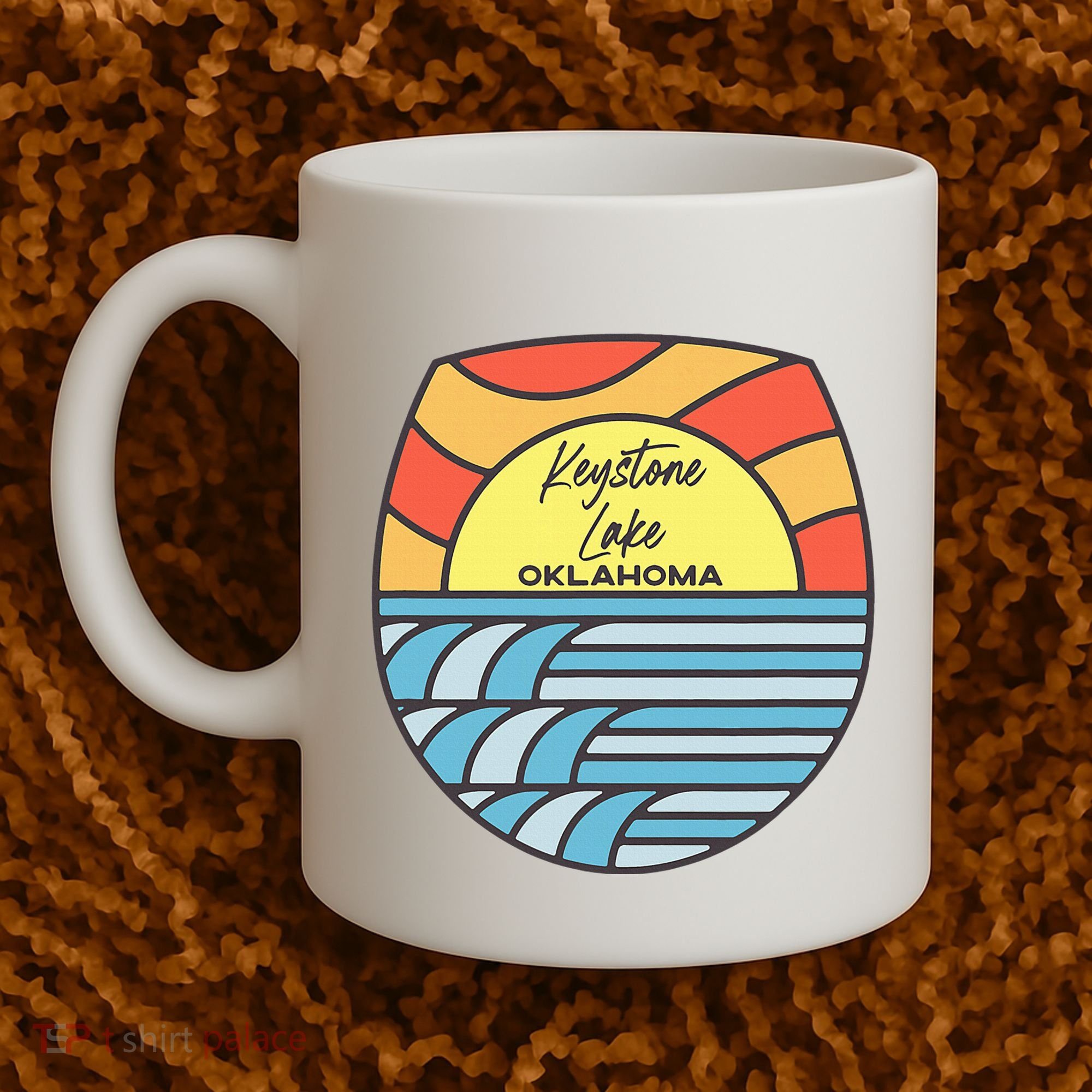 Keystone Lake Oklahoma Ok Sunset Vacation Souvenir Coffee Mug