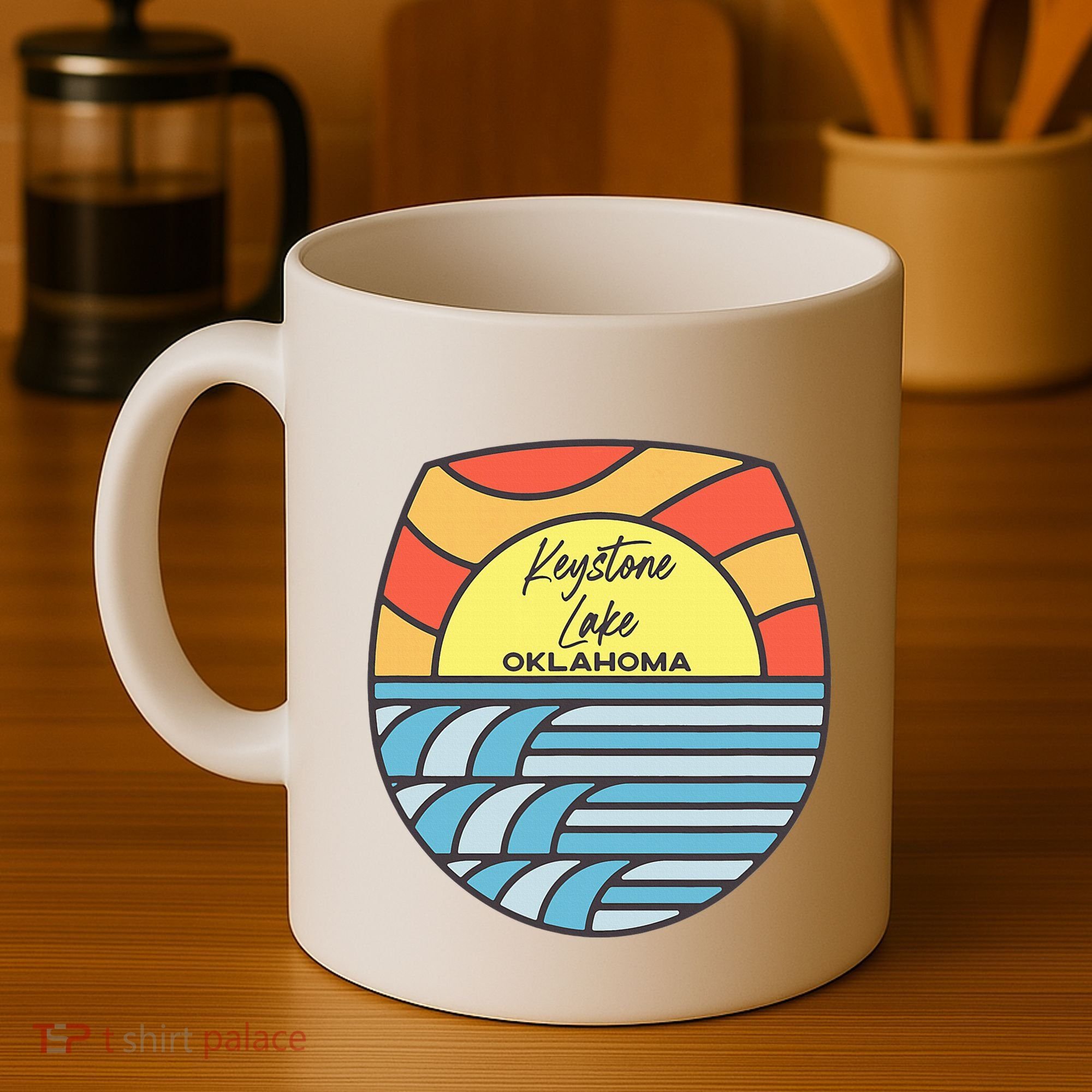Keystone Lake Oklahoma Ok Sunset Vacation Souvenir Coffee Mug
