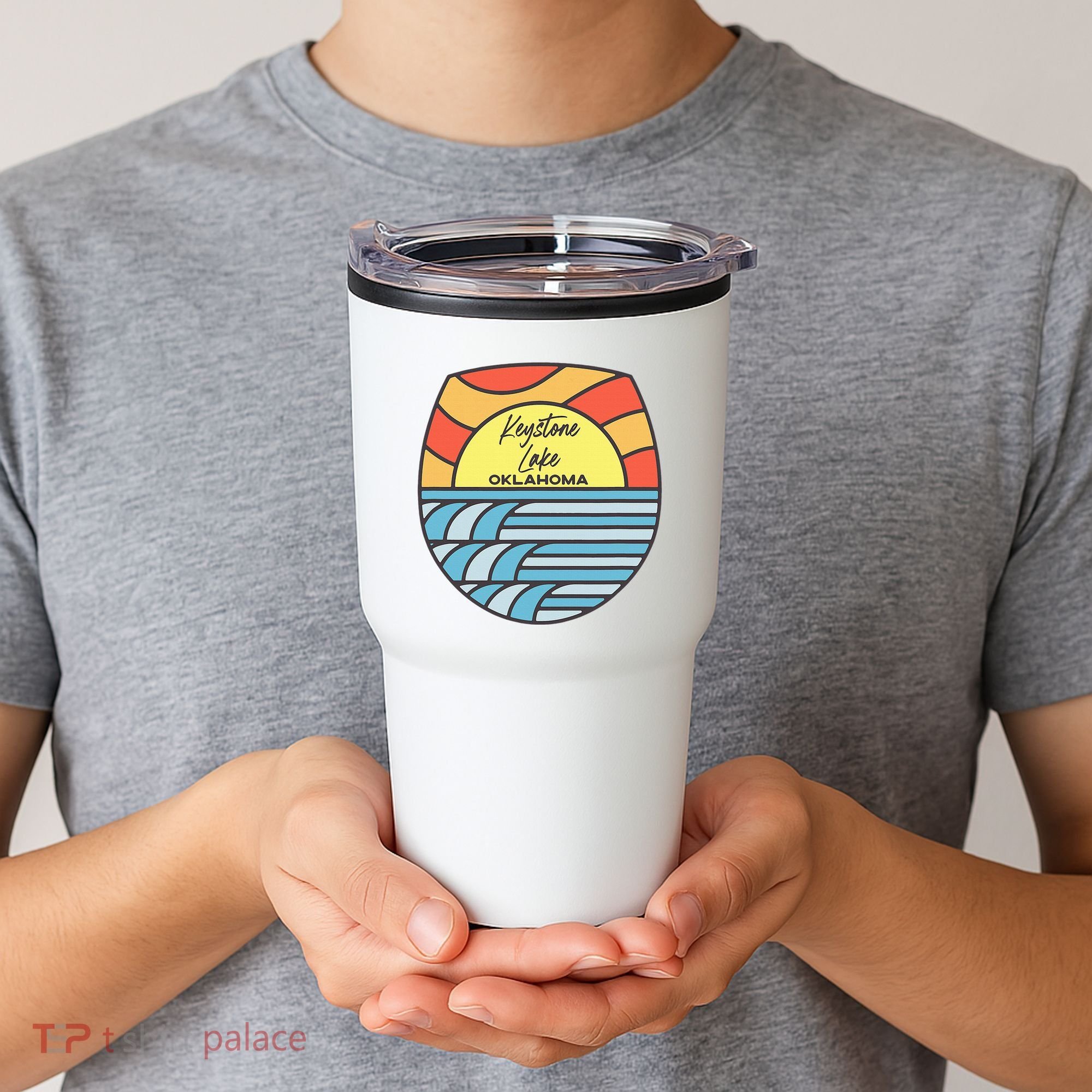 Keystone Lake Oklahoma Ok Sunset Vacation Souvenir Tumbler