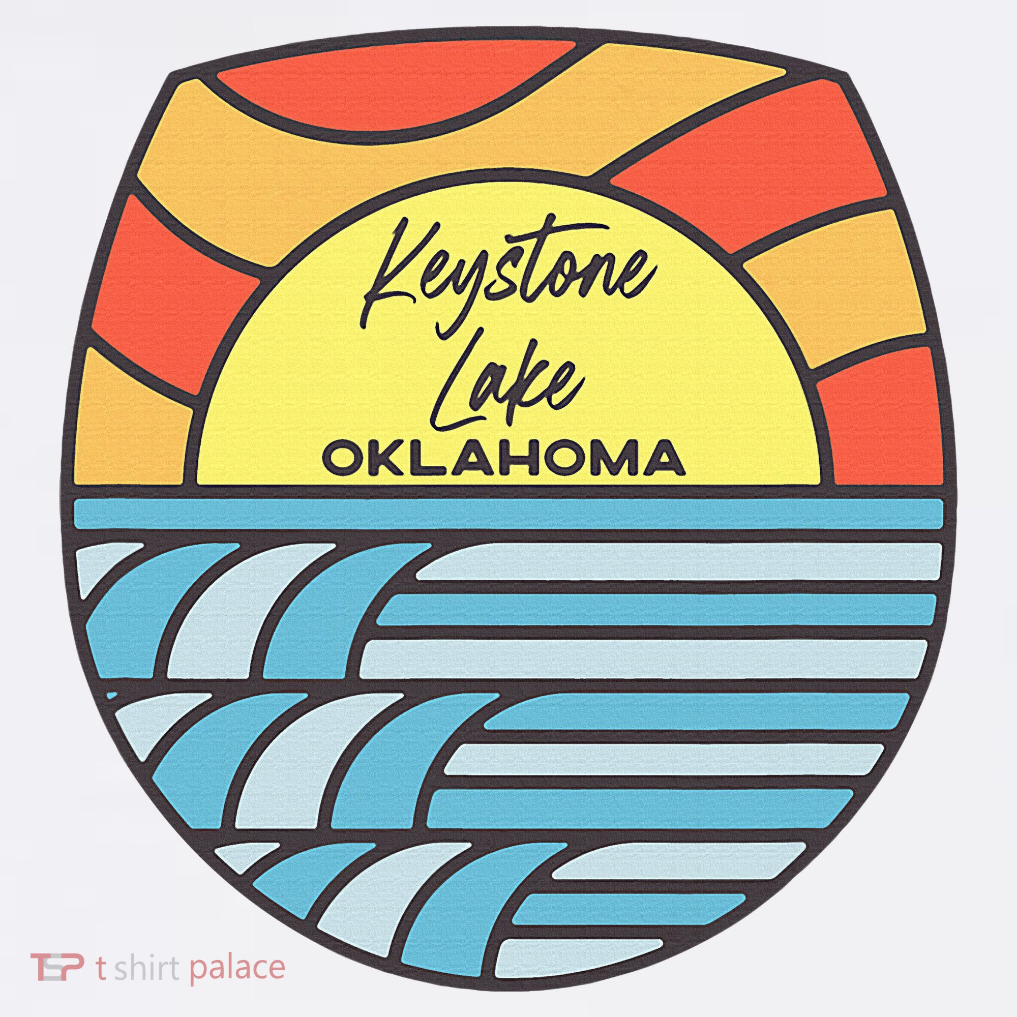 Keystone Lake Oklahoma Ok Sunset Vacation Souvenir Mousepad