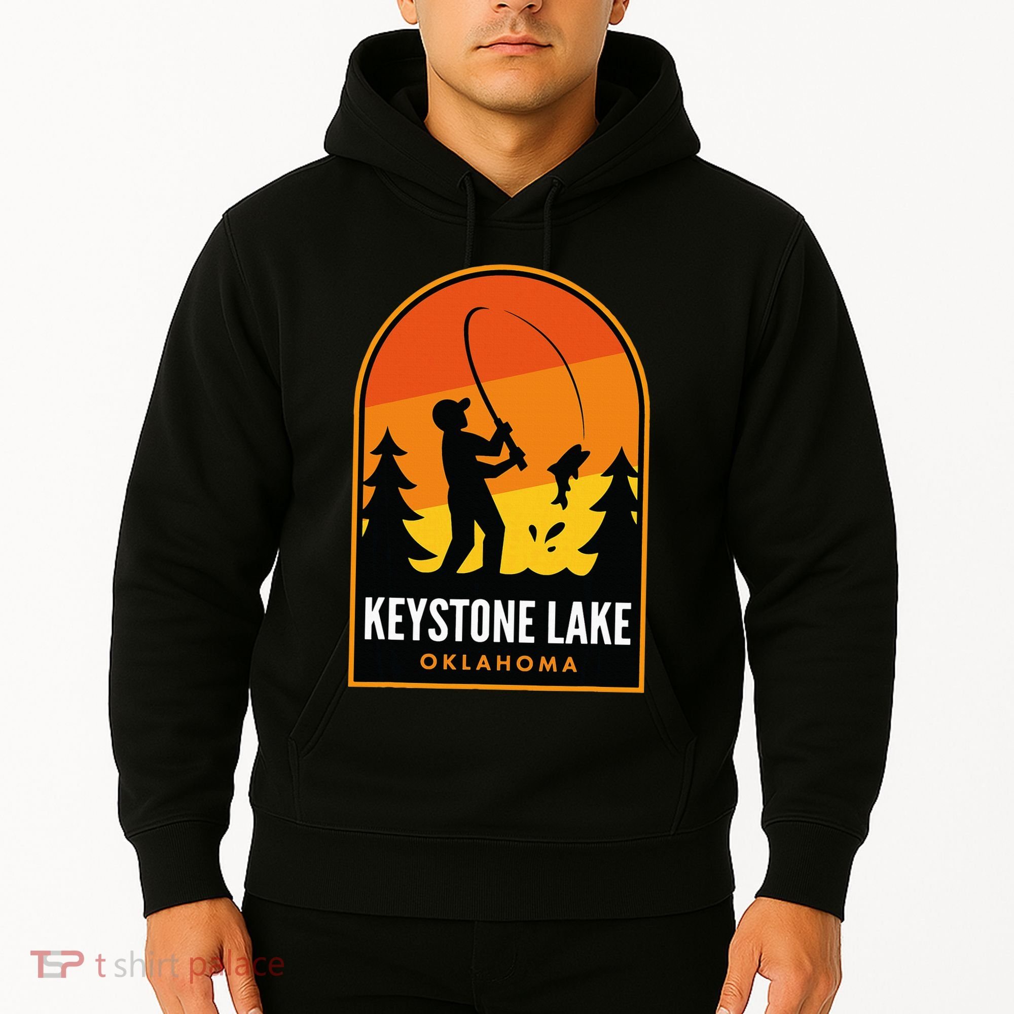 Keystone Lake Oklahoma Fishing Hoodie