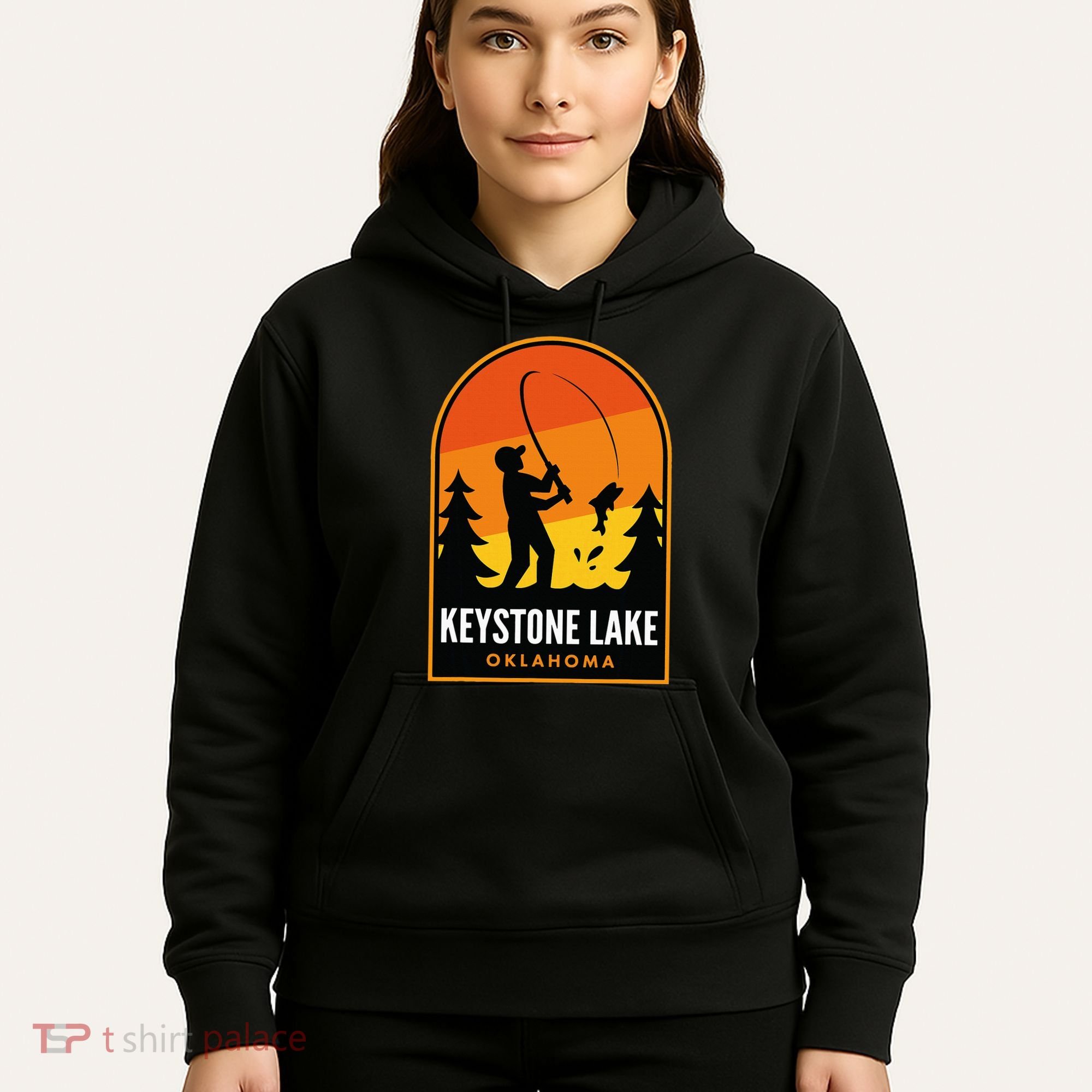 Keystone Lake Oklahoma Fishing Hoodie