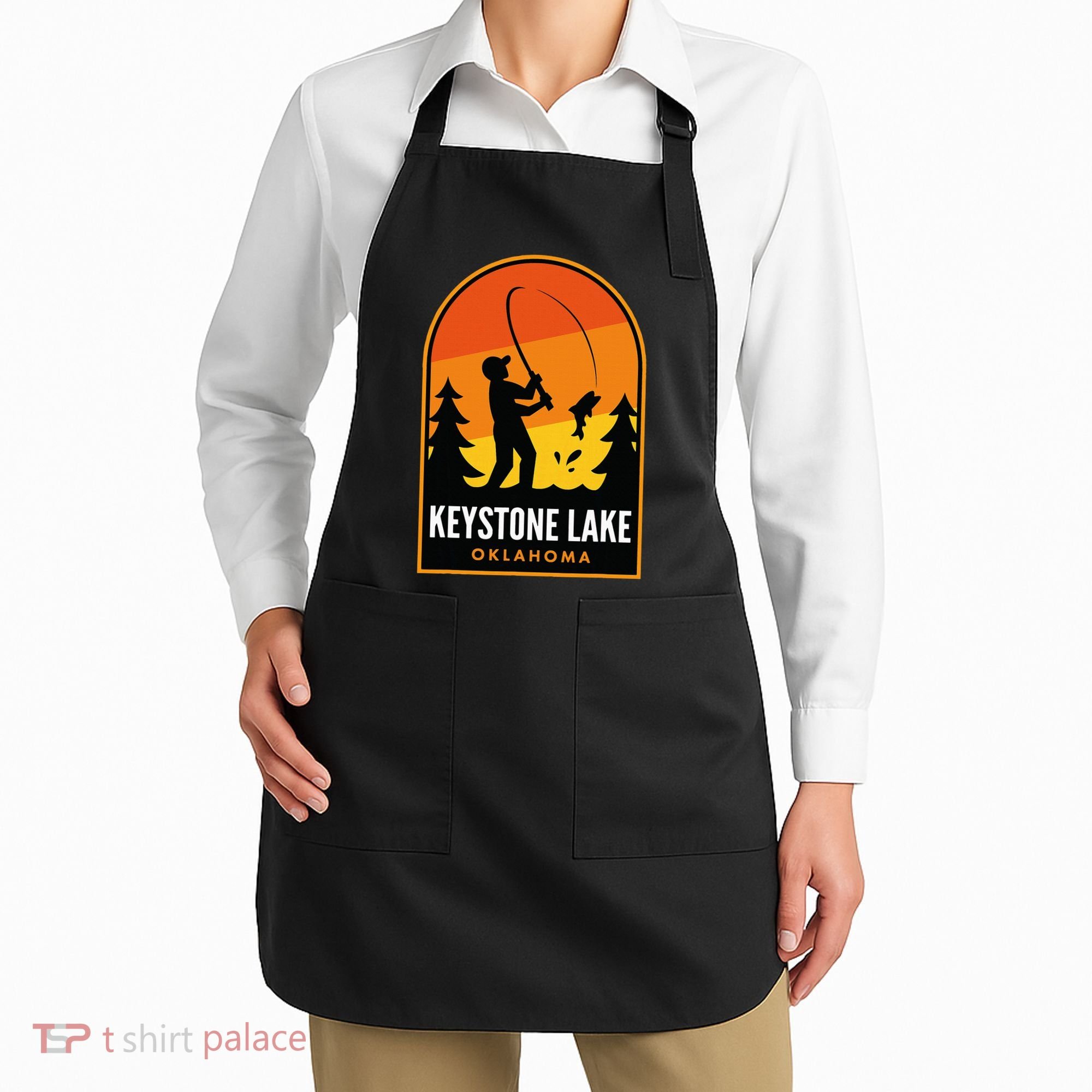 Keystone Lake Oklahoma Fishing Apron