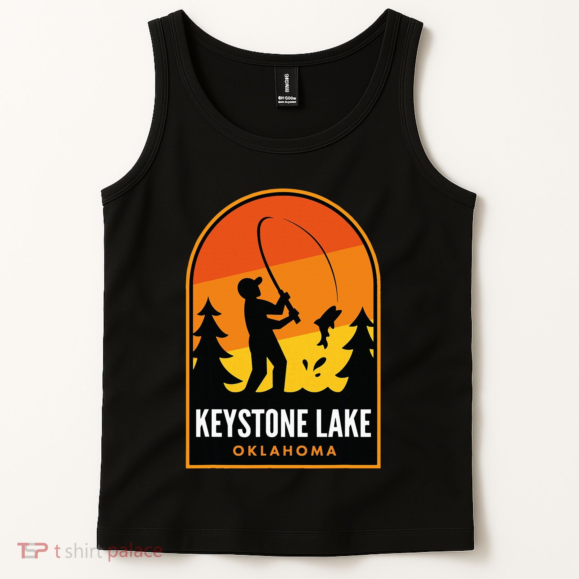 Keystone Lake Oklahoma Fishing Tank Top