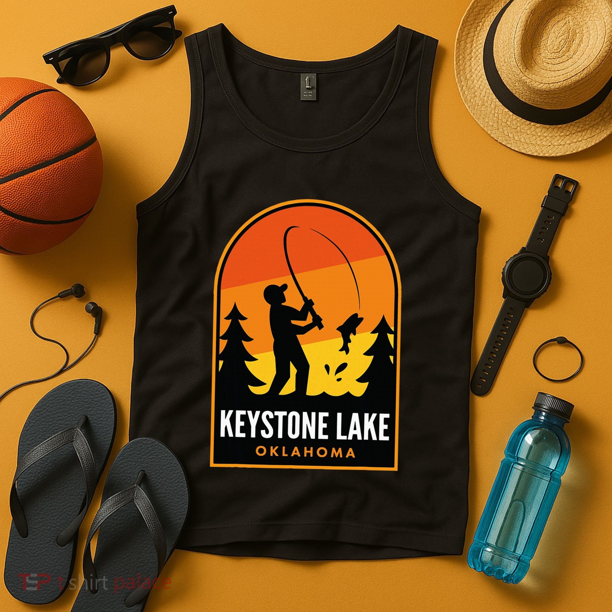 Keystone Lake Oklahoma Fishing Tank Top