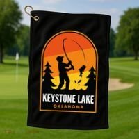 Keystone Lake Oklahoma Fishing Golf Towel thumb 1